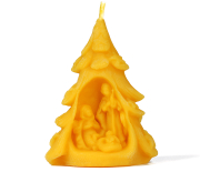 Kerze Tannenbaum mit Krippe