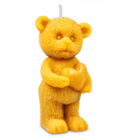 Kerze Teddy mit Herz