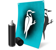 ApiSina® Mal/Sprüh-Schablone "Woodpecker"