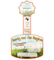 Honigglas-Rollenetikett Blüte 500 g