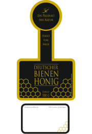 Rütli® Honigglas-Etikett 500 g, Siegel rund, gold