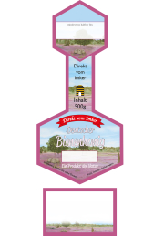 Rütli® Honigglas-Etikett 500 g, Siegel Wabe, Heide