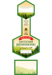 Rütli® Honigglas-Etikett 500 g, Siegel Wabe, Wald