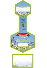 Rütli® Honigglas-Etikett 500 g, Siegel Wabe, blau