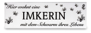 Dekoschild "Imkerin mit Schwarm"