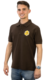 ApiSina® Polohemd mit Wabenlogo, braun