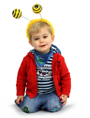 Bienen-Haarreif mit zwei Bommeln