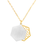 Halskette "Doppelanhänger Wabe"